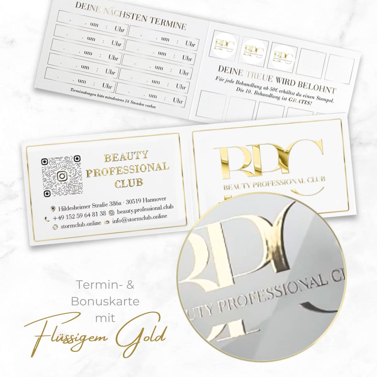 Warenkorbes de visite exclusives à rabat / cartes à rabat avec finition