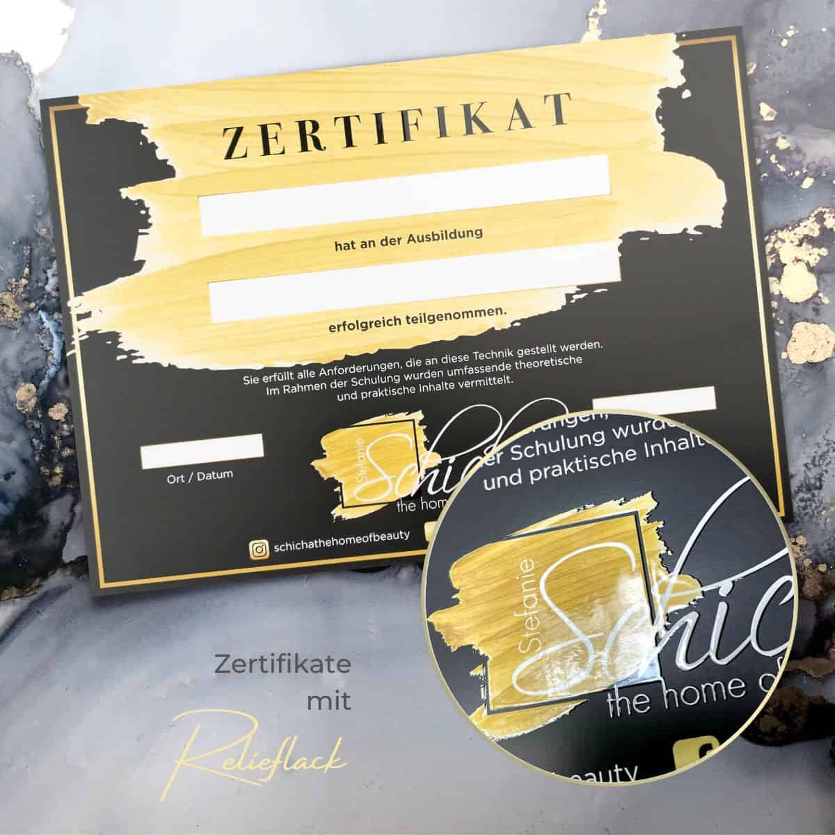 Certificat exclusif / certificat de formation avec détails de la peinture / vernis transparent – Image 3
