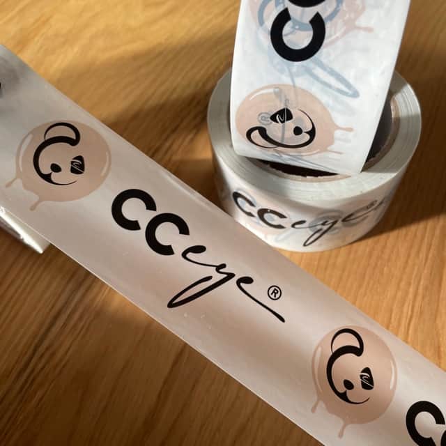 Ruban adhésif / ruban pour paquets / imprimé avec logo / PVC / or - argent / 36 rouleaux – Image 3