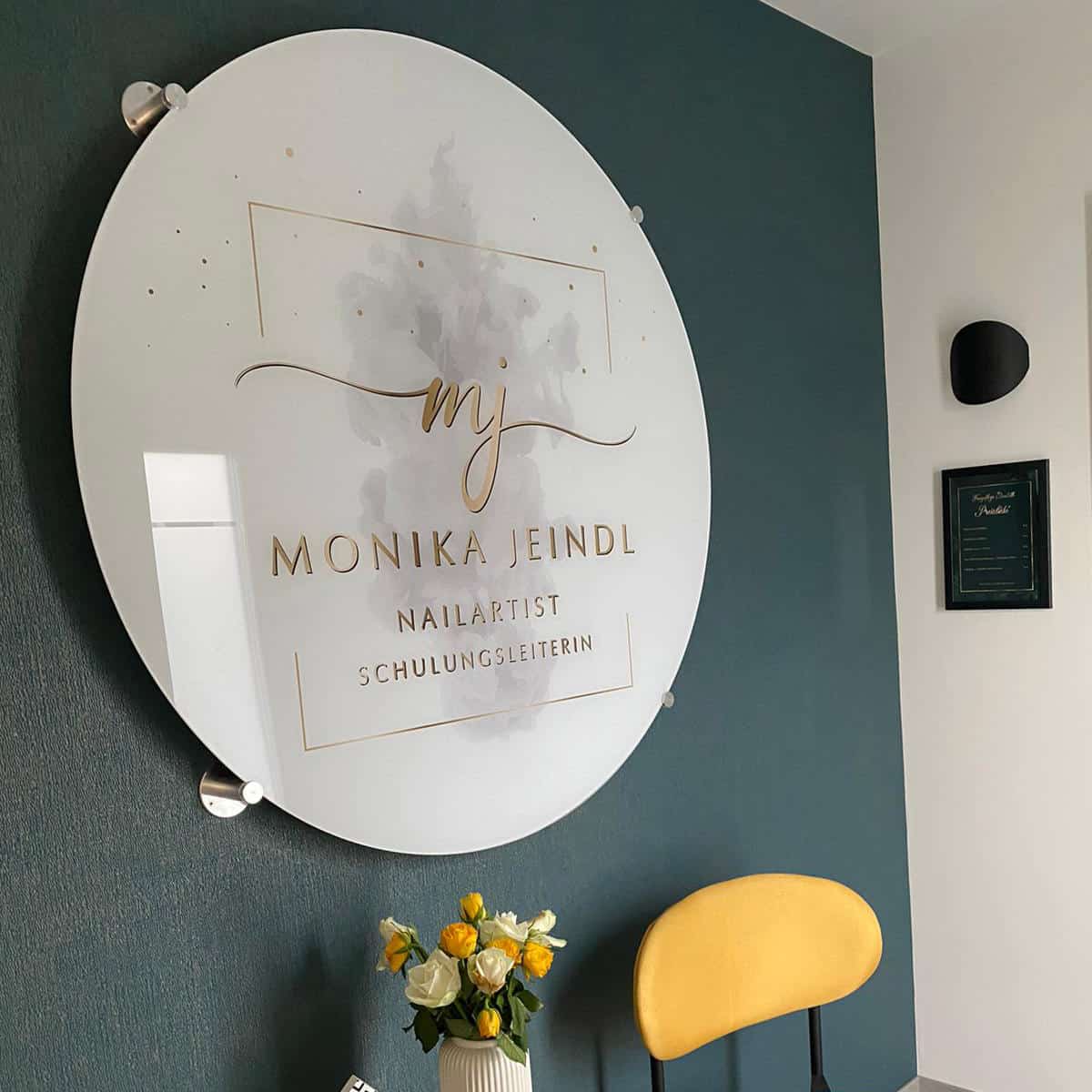 Panneau acrylique glamour / panneau mural / logo mural jusqu'à 1,50m rond – Image 3