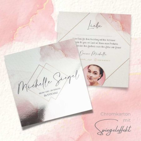 Flyer / Liste de prix / Remerciement / Bon - Warenkorbon chromé miroir exclusif