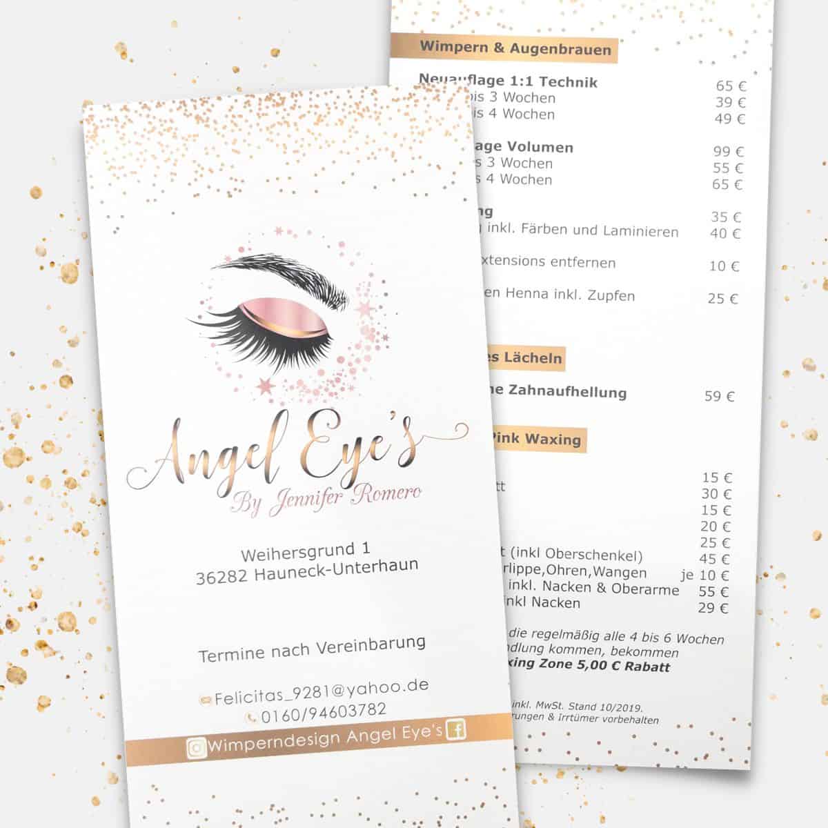 Dépliant / Liste de prix / Dépliant d'ouverture avec vernis brillant / 2 pages – Image 12