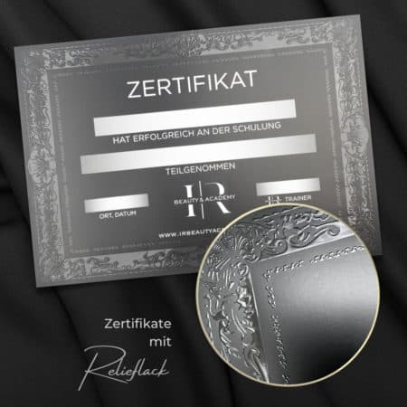 Certificat exclusif / certificat de formation avec détails de la peinture / vernis transparent