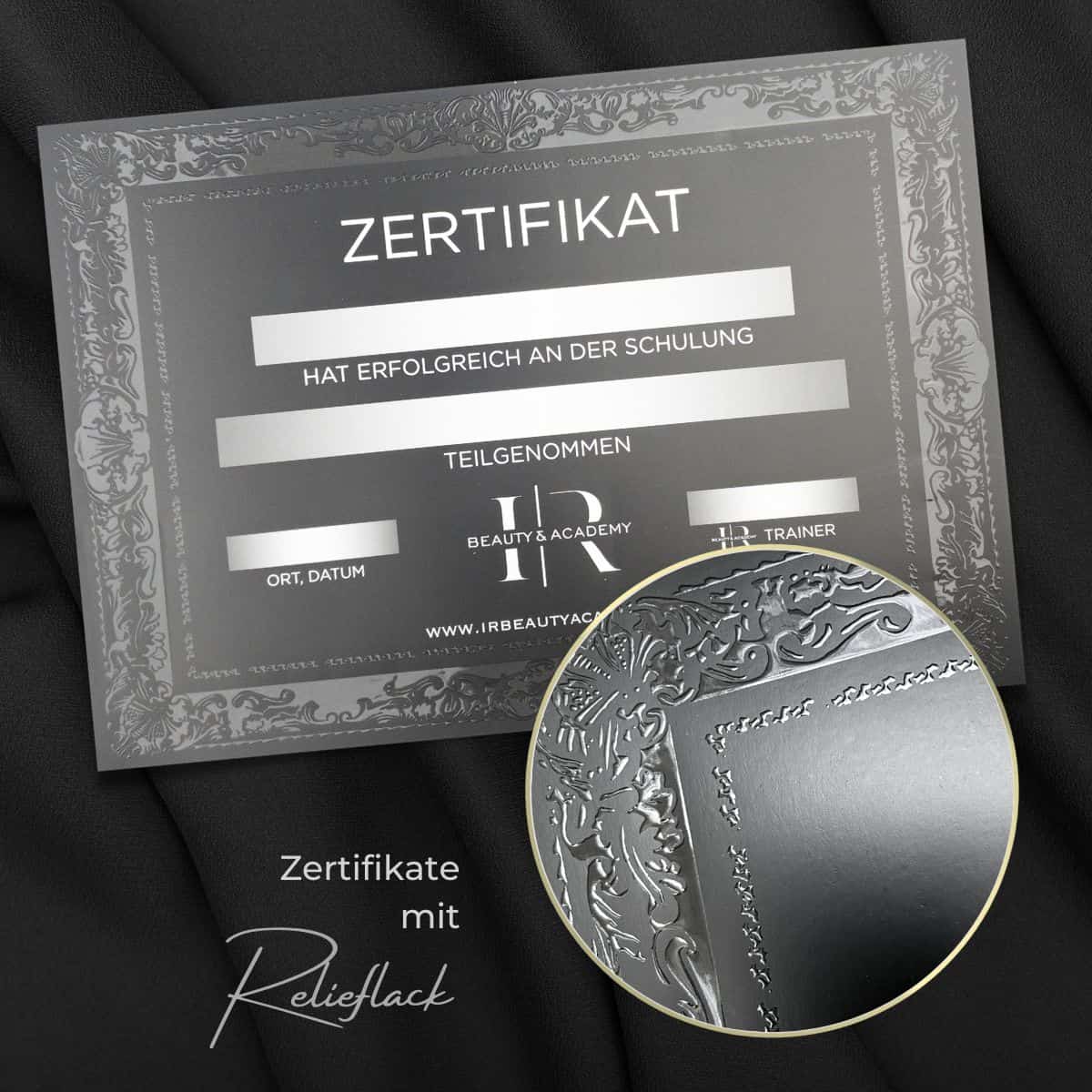 Certificat exclusif / certificat de formation avec détails de la peinture / vernis transparent