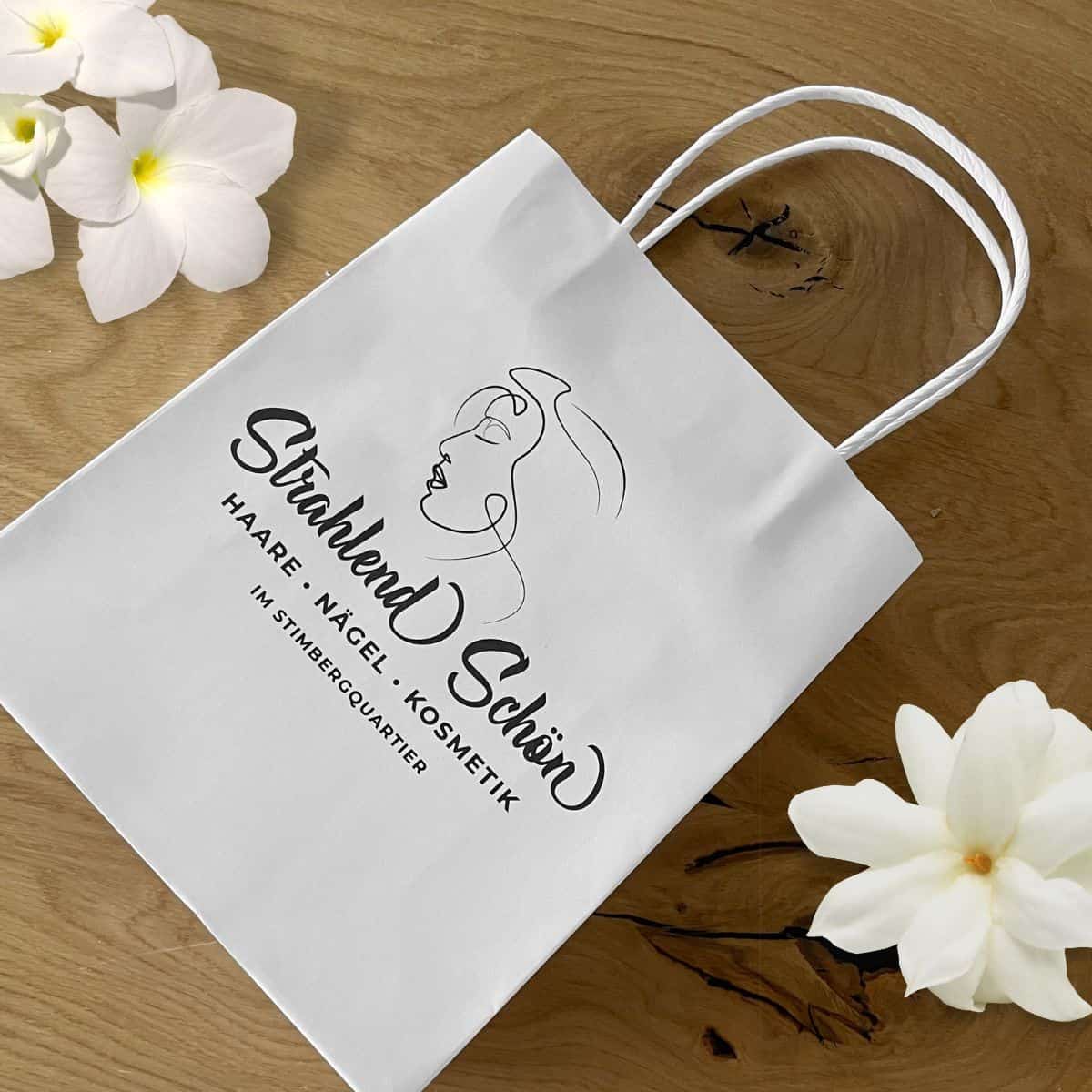 Sac personnalisé / sac papier / sac en papier / sac blanc imprimé avec votre logo – Image 6