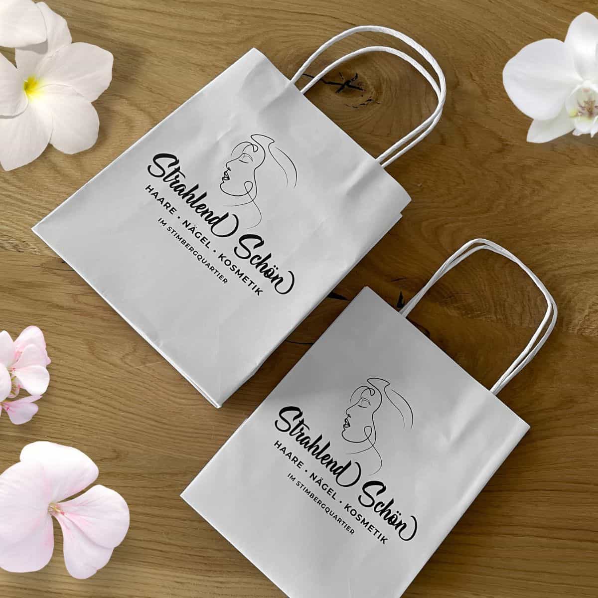 Sac personnalisé / sac papier / sac en papier / sac blanc imprimé avec votre logo – Image 5