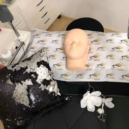 Tissu photo logo - idéal pour les photos de cils / fond photo - lot de 2)