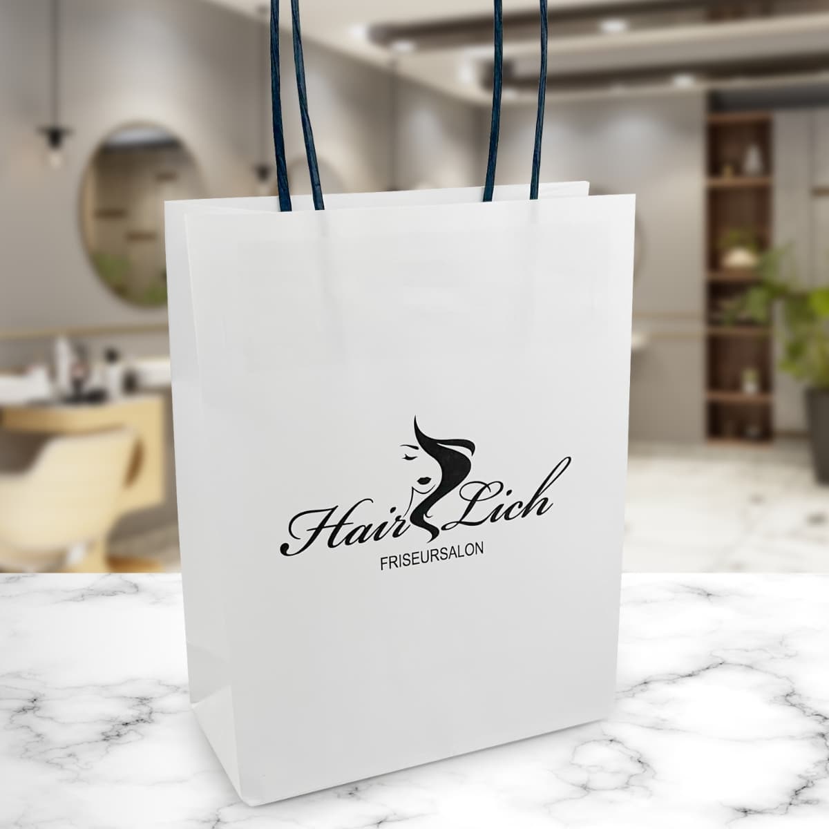 Sac personnalisé / sac papier / sac en papier / sac blanc imprimé avec votre logo – Image 3