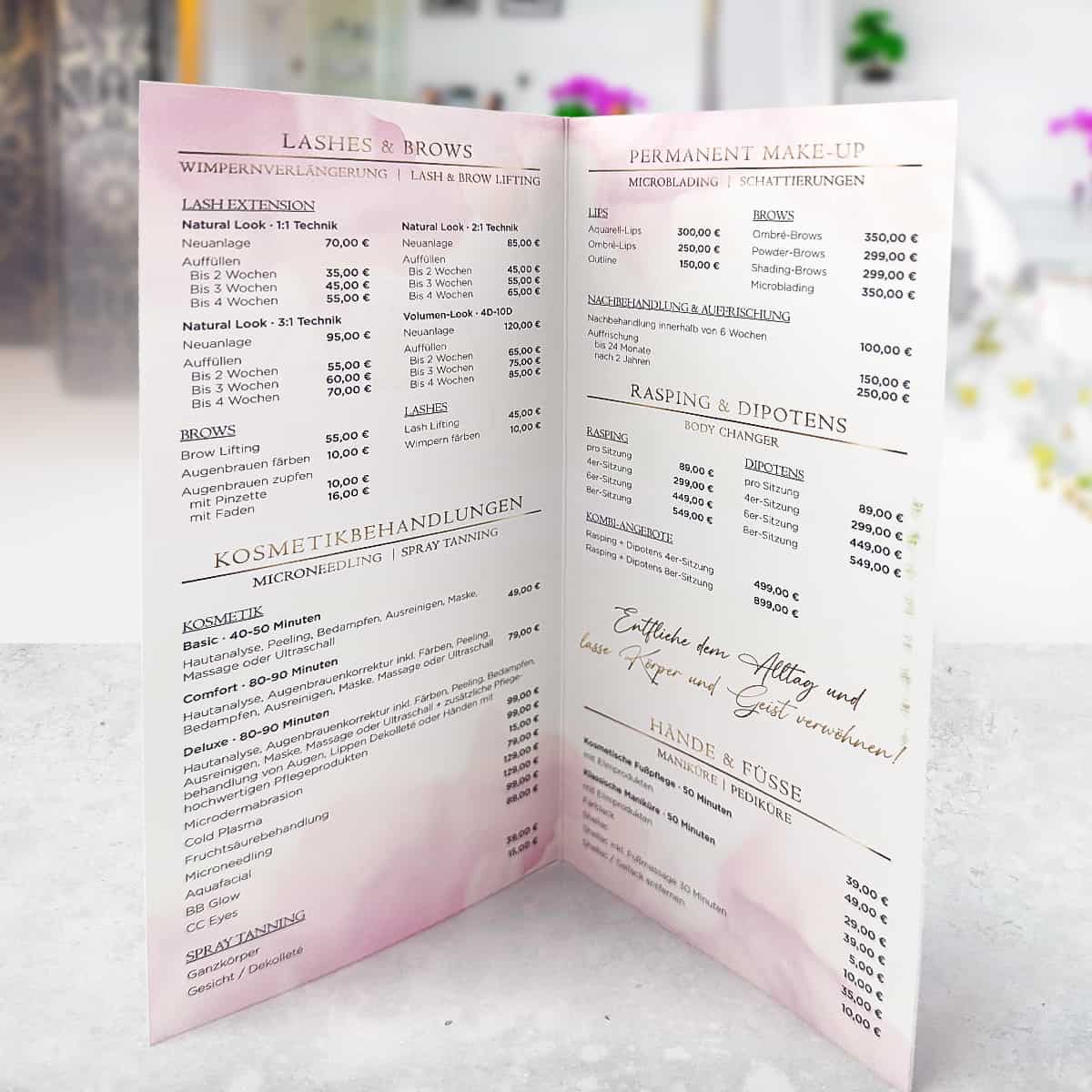 Dépliant / flyer exclusif de 4 pages avec de l'or ou de l'argent liquide – Image 18