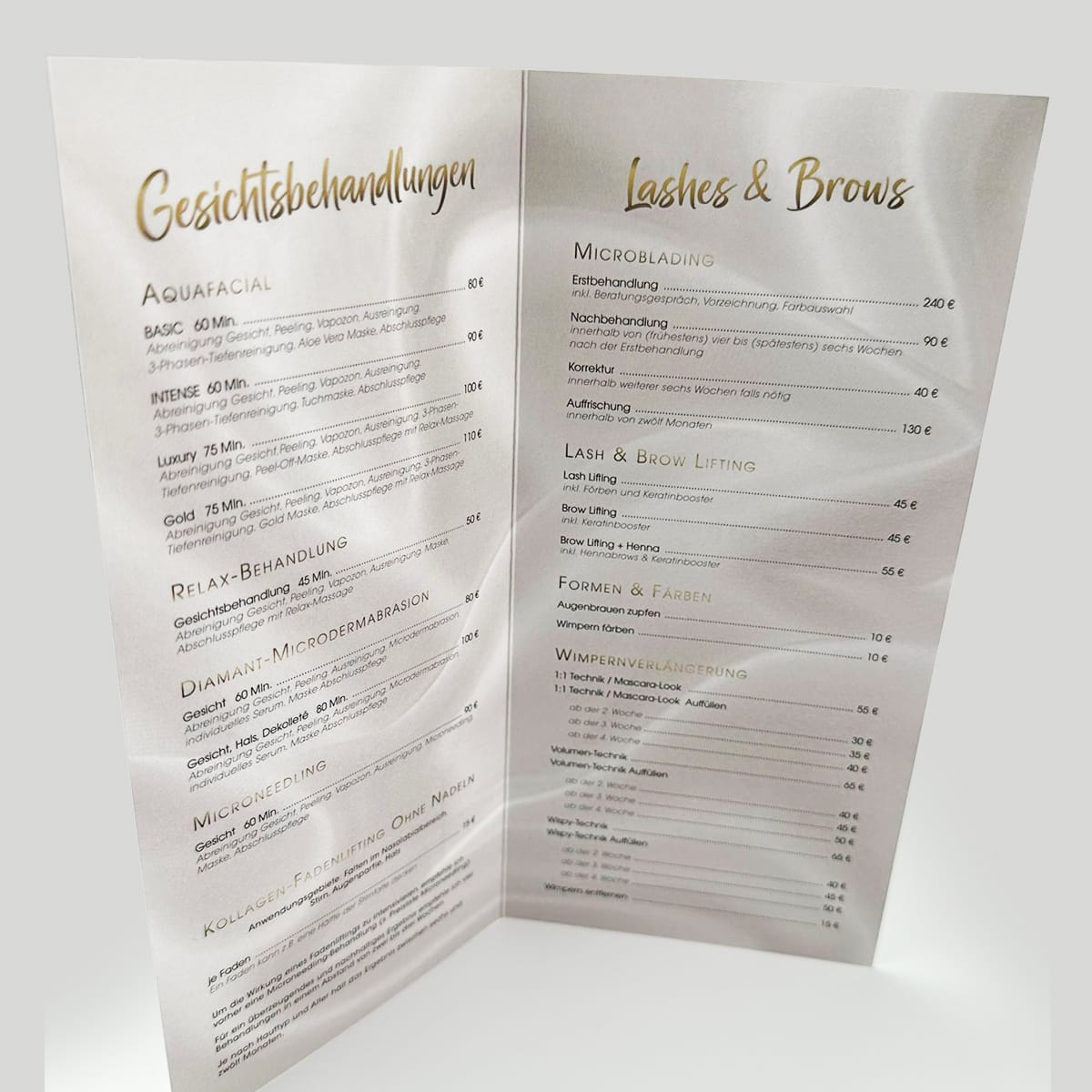 Dépliant / flyer exclusif de 4 pages avec de l'or ou de l'argent liquide – Image 15