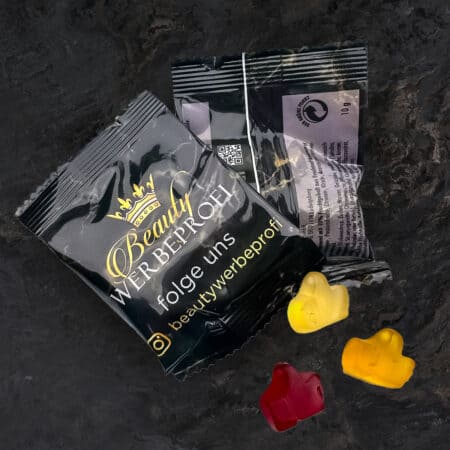 Sachets d'oursons / de gommes aux fruits avec votre logo