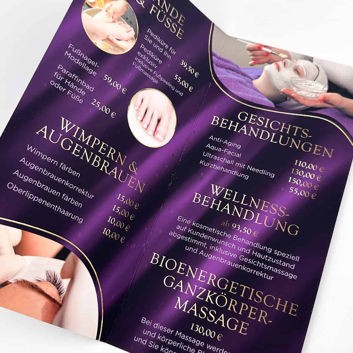 Dépliant / flyer exclusif de 4 pages avec de l'or ou de l'argent liquide – Image 6