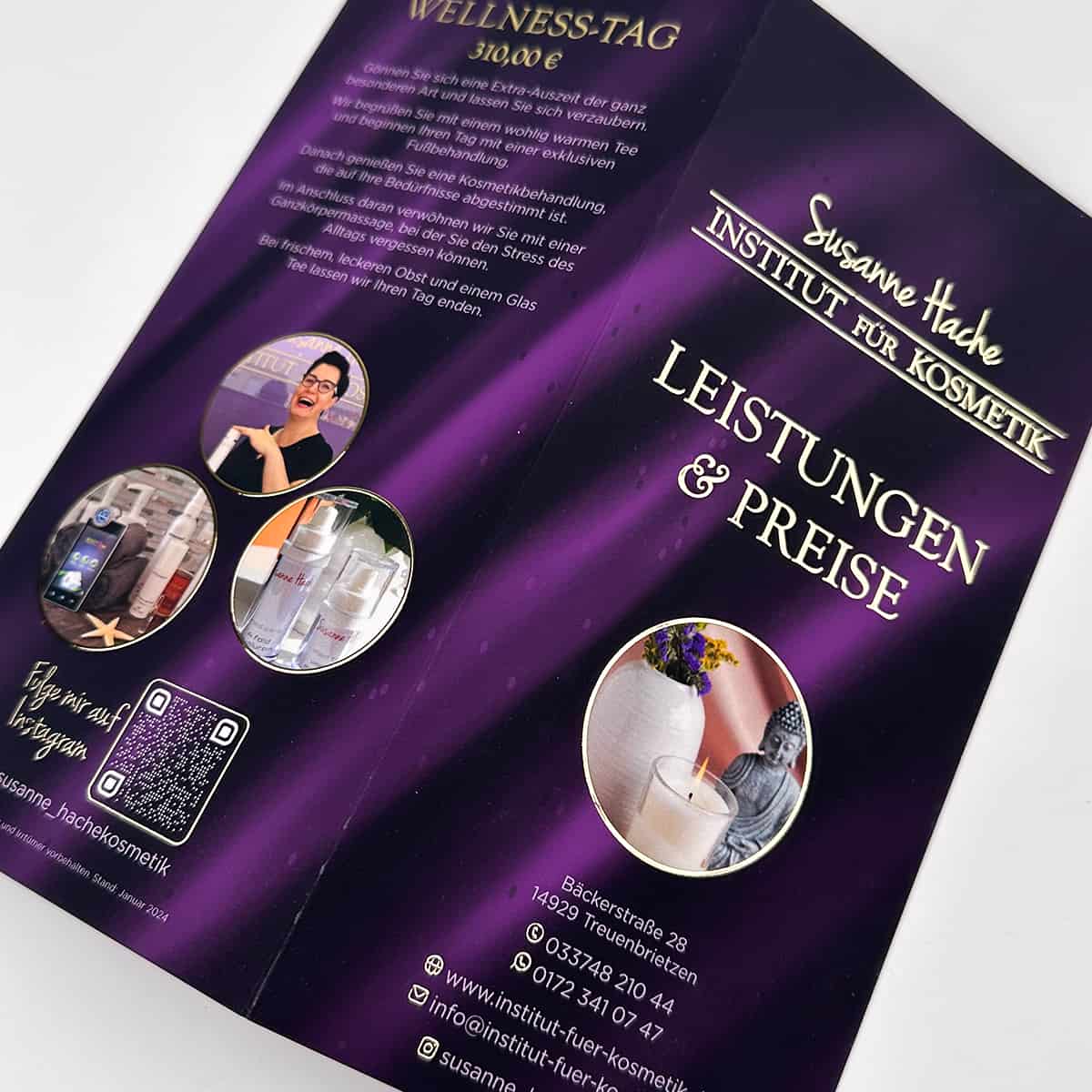 Dépliant / flyer exclusif de 4 pages avec de l'or ou de l'argent liquide – Image 12