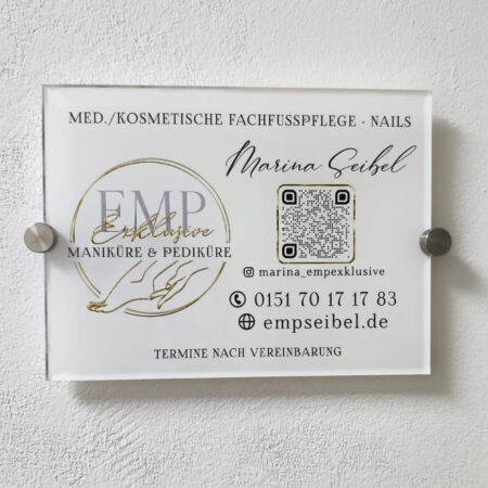 Exclusif panneau d'entreprise / panneau publicitaire en verre acrylique 20x30 ou 30x40cm