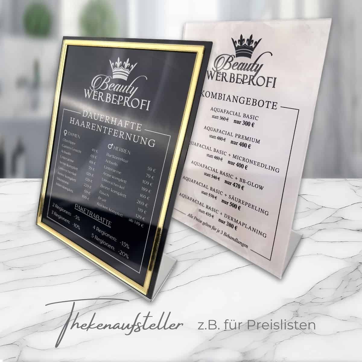 Présentoir de comptoir / Liste de prix / Panneau d'information / Panneau d'affichage